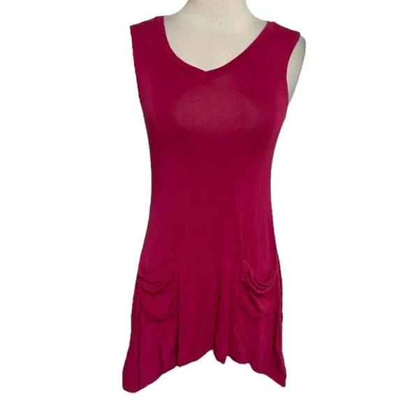 LOGO by Lori Goldstein XXS red sleeveless tunic with pockets Whimsigoth - Picture 1 of 6